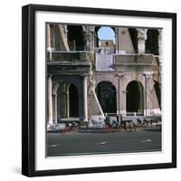View of the Colosseum with Cabs in Front-CM Dixon-Framed Photographic Print