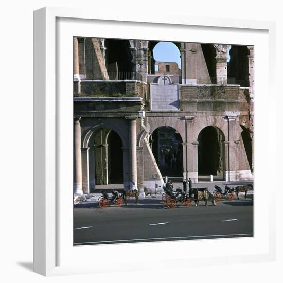 View of the Colosseum with Cabs in Front-CM Dixon-Framed Photographic Print