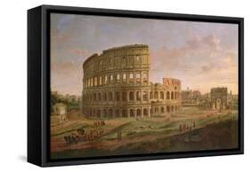 View of the Colosseum with the Arch of Constantine, C.1716-Gaspar van Wittel-Framed Stretched Canvas