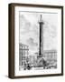 View of the Column of Marcus Aurelius in the Piazza Colonna, from the 'Views of Rome' Series,…-Giovanni Battista Piranesi-Framed Giclee Print