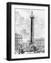 View of the Column of Marcus Aurelius in the Piazza Colonna, from the 'Views of Rome' Series,…-Giovanni Battista Piranesi-Framed Giclee Print