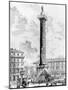 View of the Column of Marcus Aurelius in the Piazza Colonna, from the 'Views of Rome' Series,…-Giovanni Battista Piranesi-Mounted Giclee Print