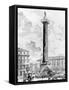 View of the Column of Marcus Aurelius in the Piazza Colonna, from the 'Views of Rome' Series,…-Giovanni Battista Piranesi-Framed Stretched Canvas