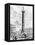 View of the Column of Marcus Aurelius in the Piazza Colonna, from the 'Views of Rome' Series,…-Giovanni Battista Piranesi-Framed Stretched Canvas