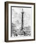 View of the Column of Marcus Aurelius in the Piazza Colonna, from the 'Views of Rome' Series,…-Giovanni Battista Piranesi-Framed Giclee Print