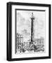 View of the Column of Marcus Aurelius in the Piazza Colonna, from the 'Views of Rome' Series,…-Giovanni Battista Piranesi-Framed Giclee Print