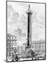 View of the Column of Marcus Aurelius in the Piazza Colonna, from the 'Views of Rome' Series,…-Giovanni Battista Piranesi-Mounted Giclee Print