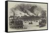 View of the Conflagration of the City of Hamburgh-null-Framed Stretched Canvas