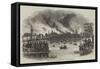 View of the Conflagration of the City of Hamburgh-null-Framed Stretched Canvas