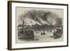 View of the Conflagration of the City of Hamburgh-null-Framed Giclee Print