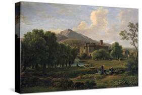 View of the Convent of Grotta Ferrata, Near Rome, 1844-Jean Joseph Xavier Bidauld-Stretched Canvas