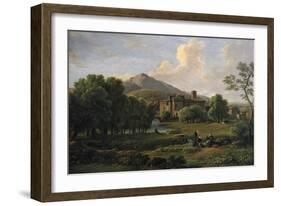 View of the Convent of Grotta Ferrata, Near Rome, 1844-Jean Joseph Xavier Bidauld-Framed Giclee Print