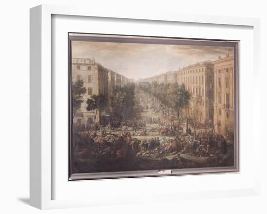 View of the Cours Belsunce, Marseilles, During the Plague of 1720, 1721-Michel Serre-Framed Giclee Print