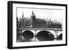 View of the Courts of Justice and the Pont Neuf from the River Seine, Paris, 1931-Ernest Flammarion-Framed Giclee Print