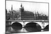 View of the Courts of Justice and the Pont Neuf from the River Seine, Paris, 1931-Ernest Flammarion-Mounted Giclee Print