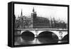 View of the Courts of Justice and the Pont Neuf from the River Seine, Paris, 1931-Ernest Flammarion-Framed Stretched Canvas