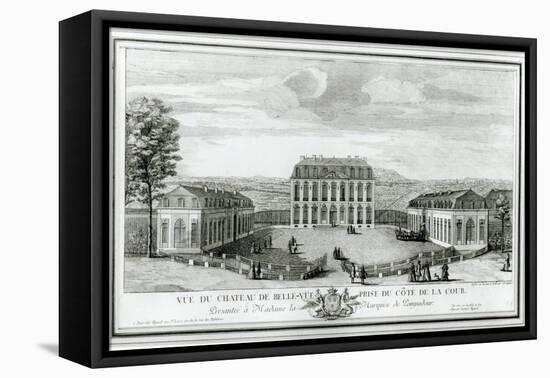View of the Courtyard Facade of the Bellevue Castle, c.1750-Jacques Rigaud-Framed Stretched Canvas
