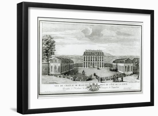 View of the Courtyard Facade of the Bellevue Castle, c.1750-Jacques Rigaud-Framed Giclee Print