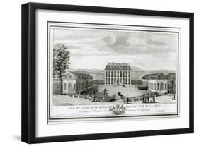 View of the Courtyard Facade of the Bellevue Castle, c.1750-Jacques Rigaud-Framed Giclee Print