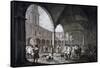 View of the Courtyard in the Royal Exchange with Merchants and Brokers, City of London, 1788-Francesco Bartolozzi-Framed Stretched Canvas