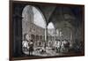 View of the Courtyard in the Royal Exchange with Merchants and Brokers, City of London, 1788-Francesco Bartolozzi-Framed Giclee Print