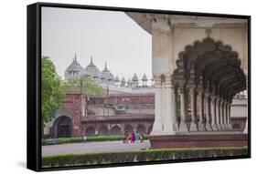 View of the Courtyard of the Taj Mahal. One of the Most Remarkable Sights of Muslim Architecture-Roberto Moiola-Framed Stretched Canvas