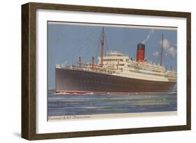 View of the Cunard R.M.L. Franconia Cruise Ship-Lantern Press-Framed Art Print