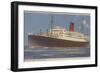 View of the Cunard R.M.L. Franconia Cruise Ship-Lantern Press-Framed Art Print