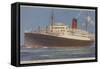 View of the Cunard R.M.L. Franconia Cruise Ship-Lantern Press-Framed Stretched Canvas