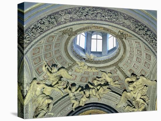 View of the Cupola with Angel Musicians from the Fonseca Chapel-Giovanni Lorenzo Bernini-Stretched Canvas