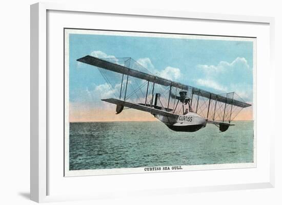 View of the Curtiss Sea Gull Airplane-Lantern Press-Framed Art Print