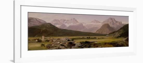 View of the Dachstein Massif, 19Th Century (Oil on Panel)-August Albert Zimmermann-Framed Giclee Print