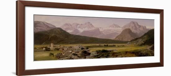 View of the Dachstein Massif, 19Th Century (Oil on Panel)-August Albert Zimmermann-Framed Giclee Print