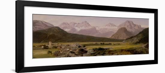 View of the Dachstein Massif, 19Th Century (Oil on Panel)-August Albert Zimmermann-Framed Giclee Print