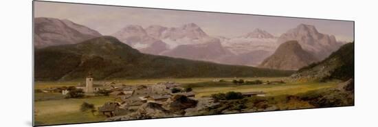View of the Dachstein Massif, 19Th Century (Oil on Panel)-August Albert Zimmermann-Mounted Giclee Print