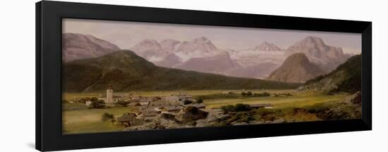 View of the Dachstein Massif, 19Th Century (Oil on Panel)-August Albert Zimmermann-Framed Giclee Print