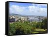 View of the Danube River, Budapest, Hungary-Miva Stock-Framed Stretched Canvas