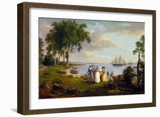 View of the Delaware near Philadelphia, 1831 (Oil on Canvas)-Thomas Birch-Framed Giclee Print