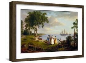 View of the Delaware near Philadelphia, 1831 (Oil on Canvas)-Thomas Birch-Framed Giclee Print