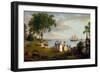 View of the Delaware near Philadelphia, 1831 (Oil on Canvas)-Thomas Birch-Framed Giclee Print