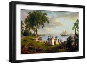 View of the Delaware near Philadelphia, 1831 (Oil on Canvas)-Thomas Birch-Framed Giclee Print