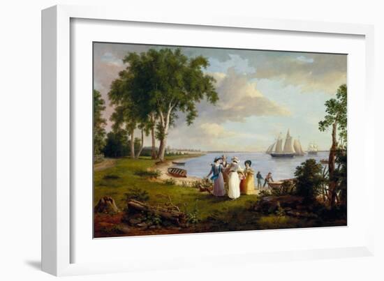 View of the Delaware near Philadelphia, 1831 (Oil on Canvas)-Thomas Birch-Framed Giclee Print