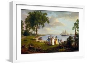 View of the Delaware near Philadelphia, 1831 (Oil on Canvas)-Thomas Birch-Framed Giclee Print