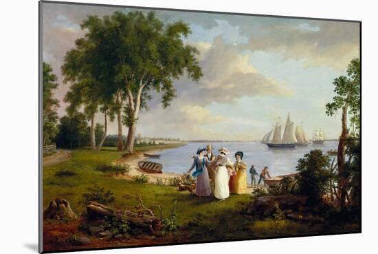 View of the Delaware near Philadelphia, 1831 (Oil on Canvas)-Thomas Birch-Mounted Giclee Print