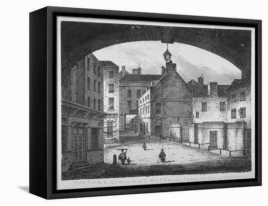 View of the Doctors' Commons Entrance from St Paul's Churchyard, City of London, 1800-John King-Framed Stretched Canvas