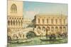 View of the Doge's Palace, the Bridge of Sighs and the Prison-Giovanni Grubacs-Mounted Giclee Print