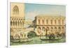 View of the Doge's Palace, the Bridge of Sighs and the Prison-Giovanni Grubacs-Framed Giclee Print