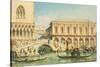 View of the Doge's Palace, the Bridge of Sighs and the Prison-Giovanni Grubacs-Stretched Canvas