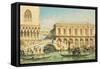 View of the Doge's Palace, the Bridge of Sighs and the Prison-Giovanni Grubacs-Framed Stretched Canvas