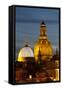 View of the Dome of the Frauenkirche at Night, Dresden, Saxony, Germany, Europe-Miles Ertman-Framed Stretched Canvas